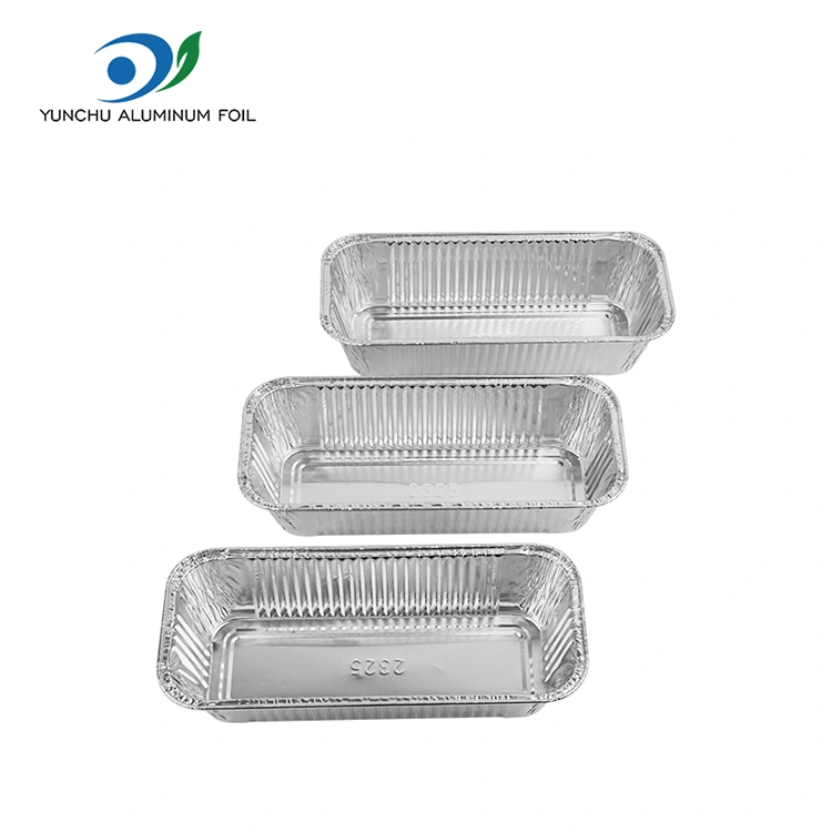 దీర్ఘచతురస్రాకార ఎయిర్ ఫ్రైయర్ టేకావే సిల్వర్ అల్యూమినియం రేకు కంటైనర్లు