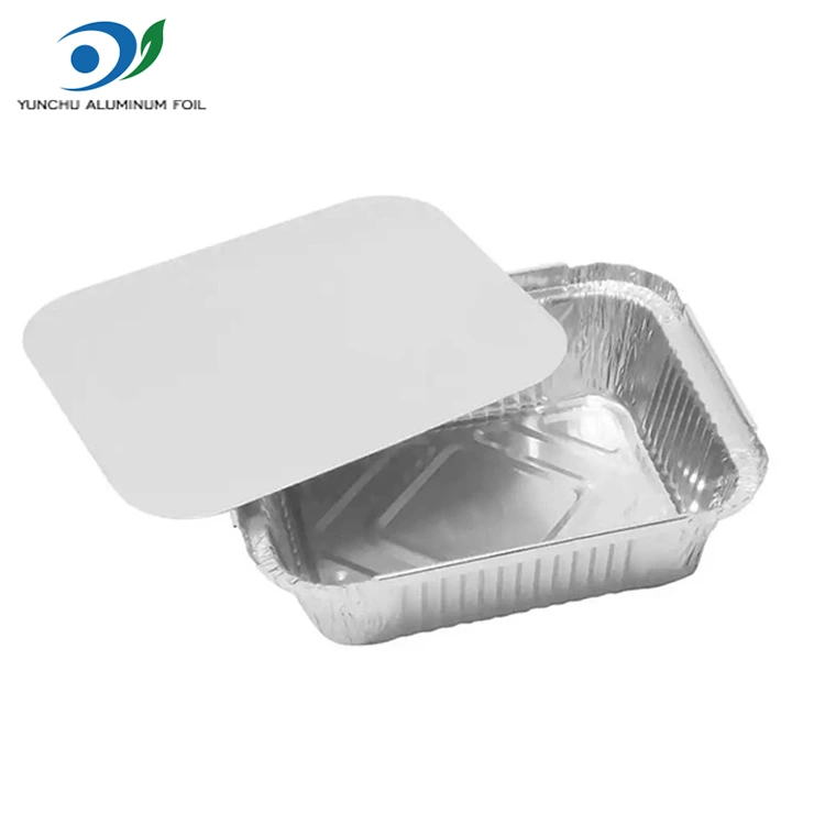 దీర్ఘచతురస్రాకార కాల్చిన బియ్యం సిల్వర్ అల్యూమినియం రేకు కంటైనర్లు