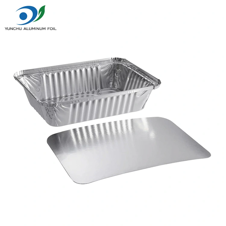 దీర్ఘచతురస్రాకార కాల్చిన బియ్యం సిల్వర్ అల్యూమినియం రేకు కంటైనర్లు