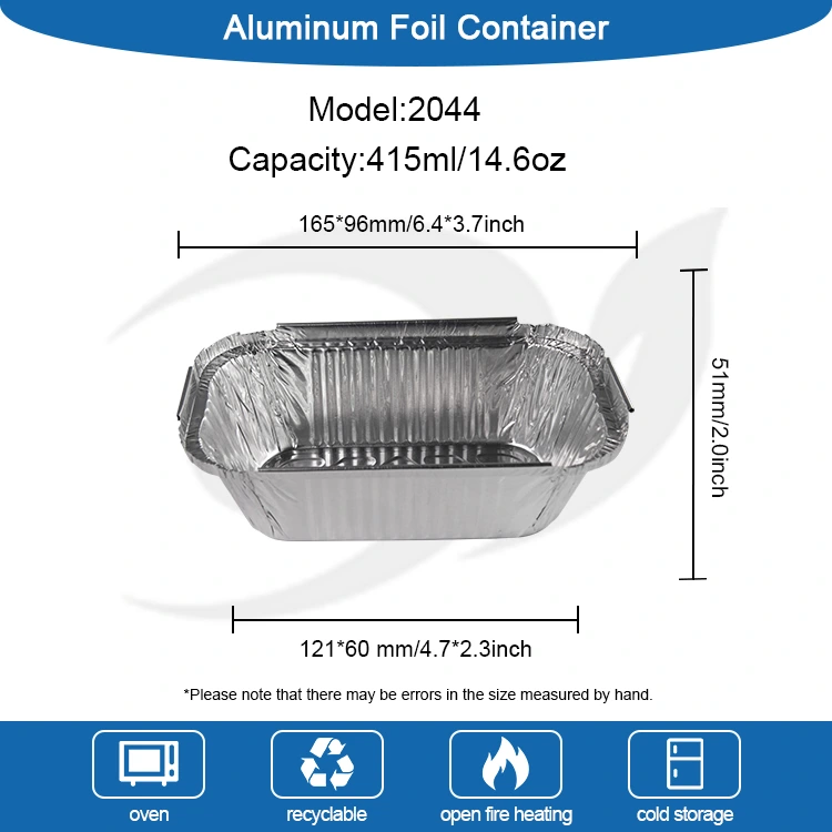 దీర్ఘచతురస్రాకార కాల్చిన బియ్యం సిల్వర్ అల్యూమినియం రేకు కంటైనర్లు