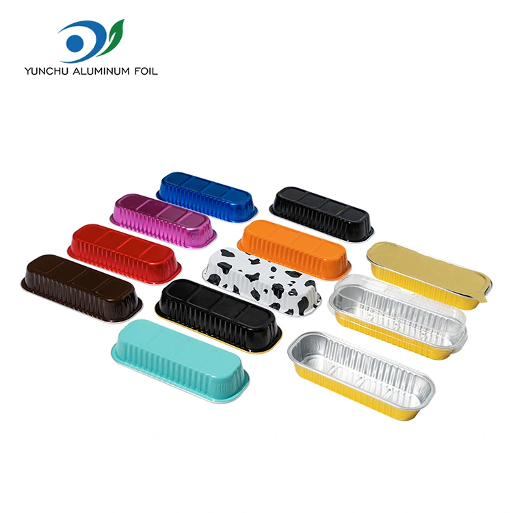 దీర్ఘచతురస్రాకార బేకింగ్ కేక్ స్మూత్వాల్ అల్యూమినియం రేకు కంటైనర్లు