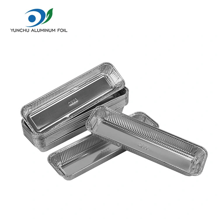 దీర్ఘచతురస్రాకార బ్రెడ్ ఎయిర్ ఫ్రైయర్ సిల్వర్ అల్యూమినియం రేకు కంటైనర్లు