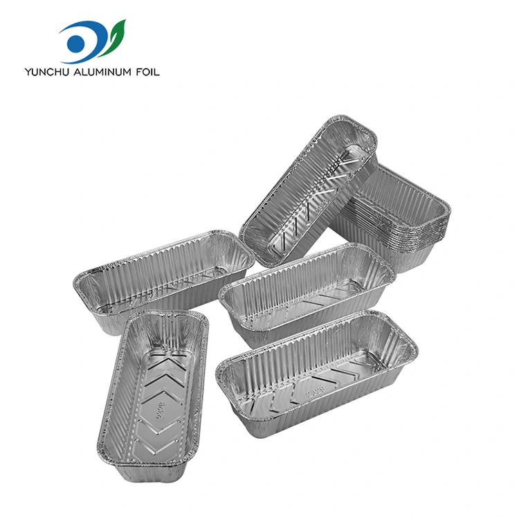 దీర్ఘచతురస్రాకార బ్రెడ్ ట్రే బేకింగ్ షీట్ సిల్వర్ అల్యూమినియం రేకు కంటైనర్లు దీర్ఘచతురస్రాకార బ్రెడ్ ట్రే బేకింగ్ షీట్ సిల్వర్ అల్యూమినియం రేకు కంటైనర్లు