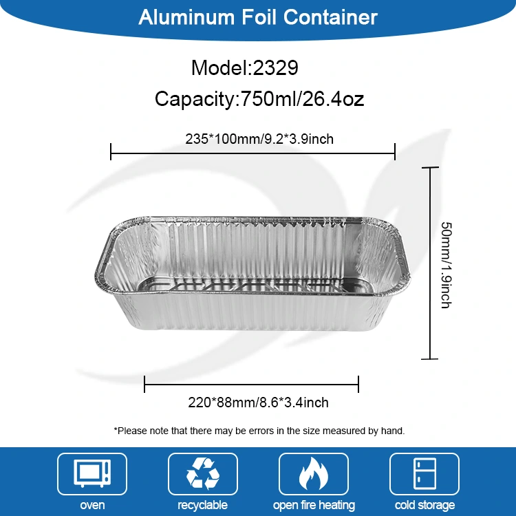 దీర్ఘచతురస్రాకార బ్రెడ్ ట్రే బేకింగ్ షీట్ సిల్వర్ అల్యూమినియం రేకు కంటైనర్లు