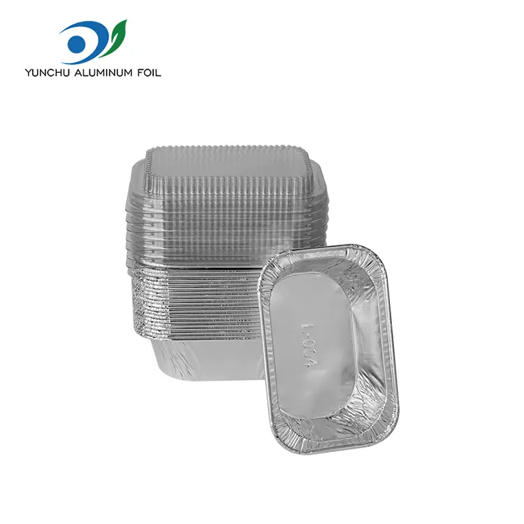 దీర్ఘచతురస్రాకార కేక్ బేకింగ్ సిల్వర్ అల్యూమినియం రేకు కంటైనర్లు