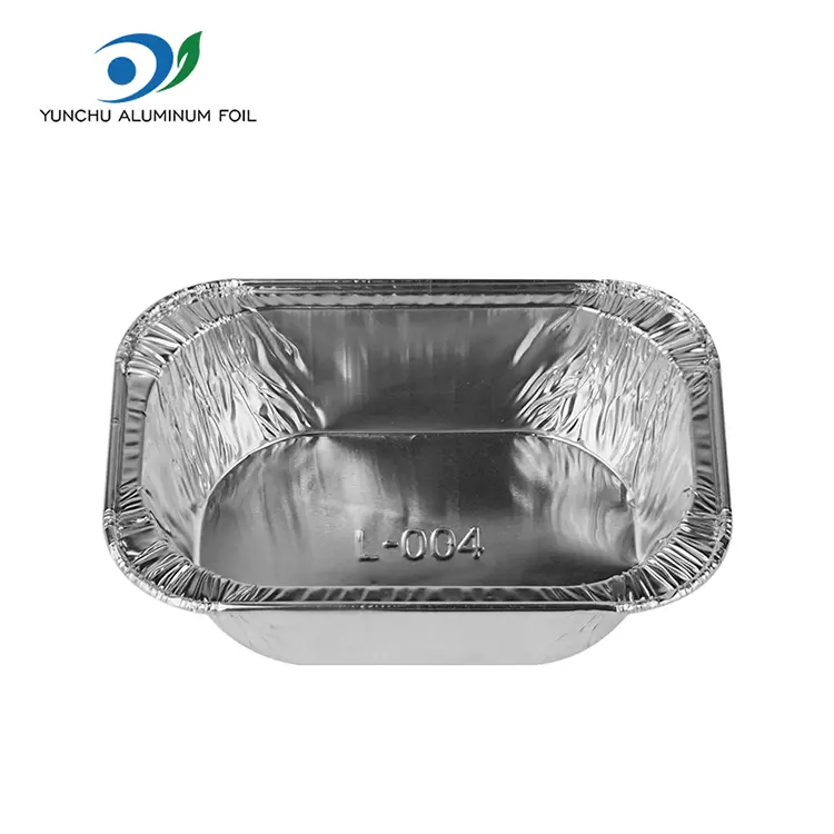 దీర్ఘచతురస్రాకార కేక్ బేకింగ్ సిల్వర్ అల్యూమినియం రేకు కంటైనర్లు