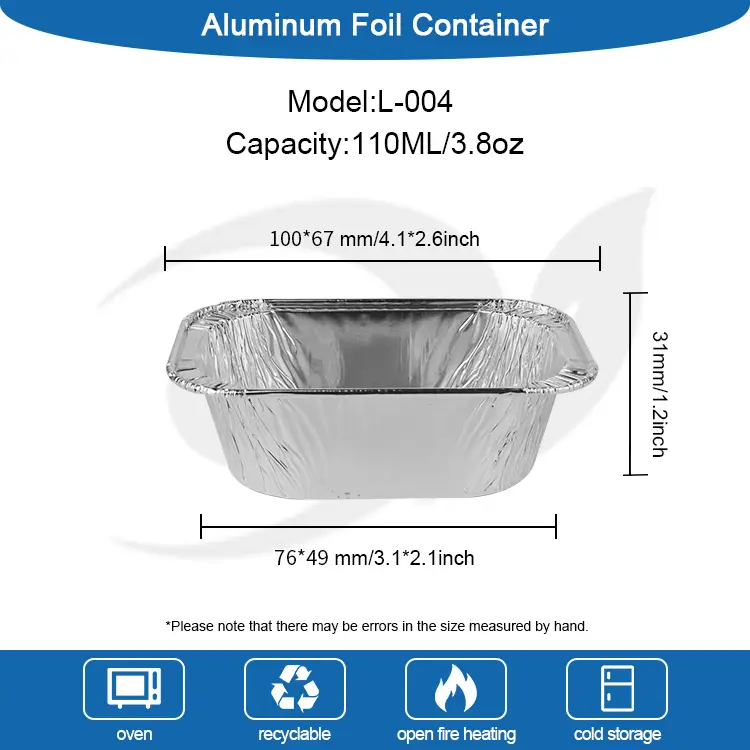 దీర్ఘచతురస్రాకార కేక్ బేకింగ్ సిల్వర్ అల్యూమినియం రేకు కంటైనర్లు