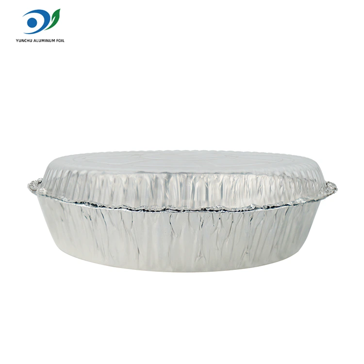 రౌండ్ ఎయిర్ ఫ్రైయర్ హాట్ పాట్ సిల్వర్ అల్యూమినియం రేకు ఆహార కంటైనర్