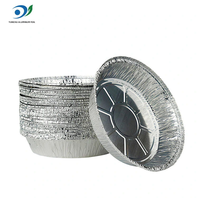 రౌండ్ ఎయిర్ ఫ్రైయర్ హాట్ పాట్ సిల్వర్ అల్యూమినియం రేకు ఆహార కంటైనర్