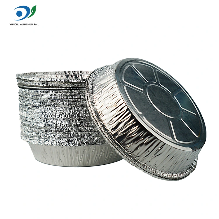 రౌండ్ ఎయిర్ ఫ్రైయర్ హాట్ పాట్ సిల్వర్ అల్యూమినియం రేకు ఆహార కంటైనర్