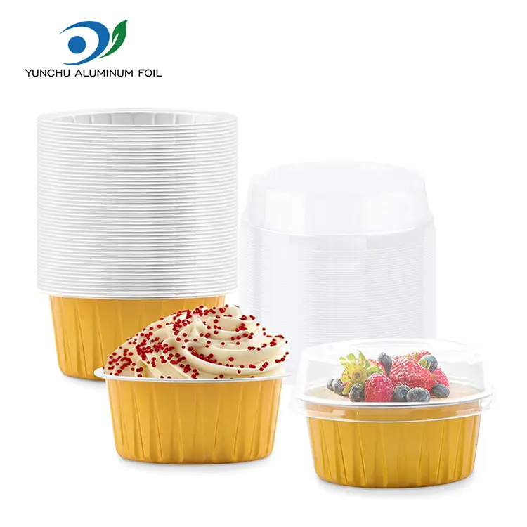 రౌండ్ కాల్చిన కేకులు స్మూత్వాల్ అల్యూమినియం రేకు కంటైనర్లు