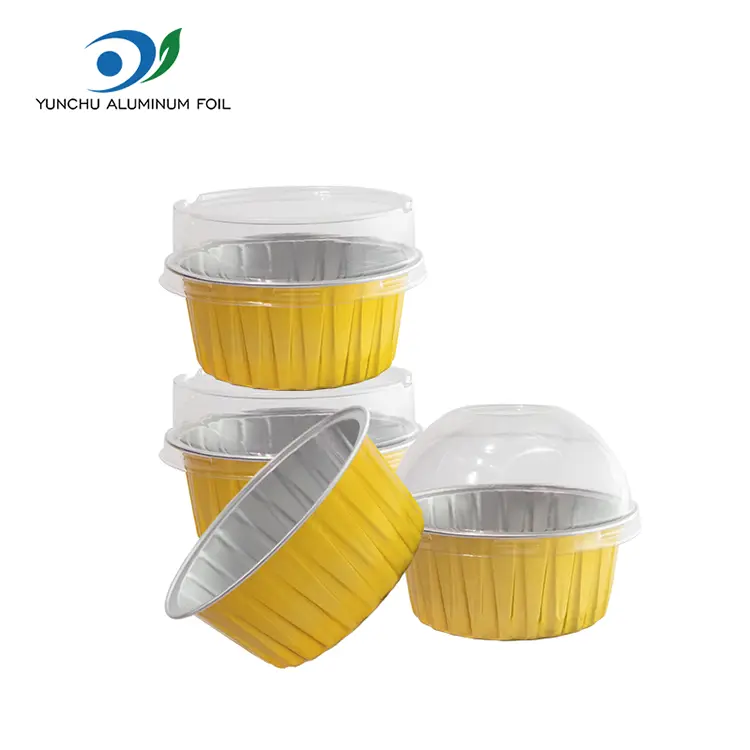 రౌండ్ కాల్చిన కేకులు స్మూత్వాల్ అల్యూమినియం రేకు కంటైనర్లు