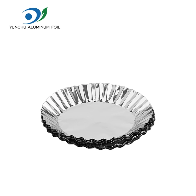 రౌండ్ బేకింగ్ కేక్ టిన్ సిల్వర్ అల్యూమినియం రేకు ఆహార కంటైనర్తో