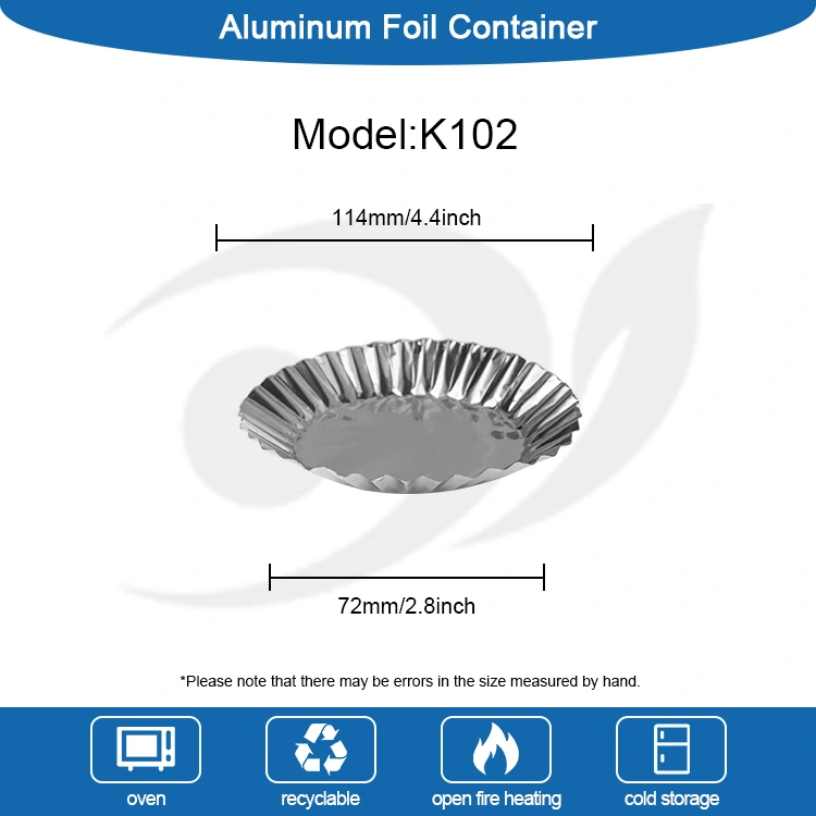 రౌండ్ బేకింగ్ కేక్ టిన్ సిల్వర్ అల్యూమినియం రేకు ఆహార కంటైనర్తో