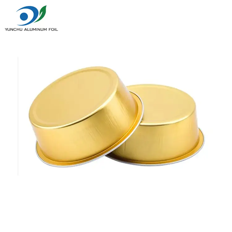 రౌండ్ కలర్ బేకింగ్ స్మూత్వాల్ అల్యూమినియం రేకు కంటైనర్లు