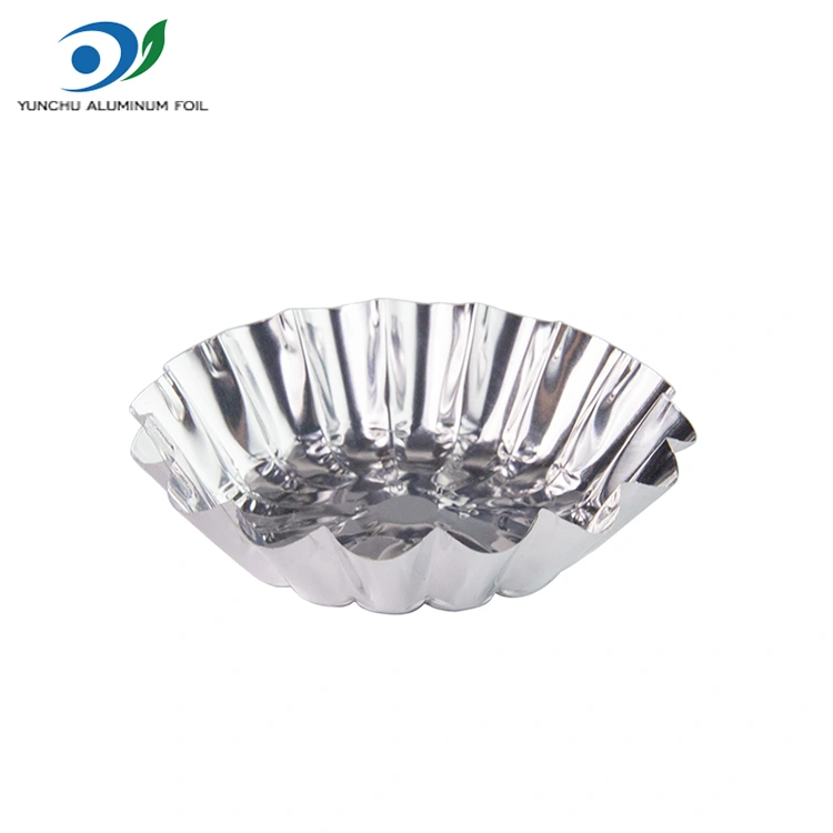 రౌండ్ ఎగ్ టార్ట్ టాయ్ బేకింగ్ సిల్వర్ అల్యూమినియం రేకు ఆహార కంటైనర్