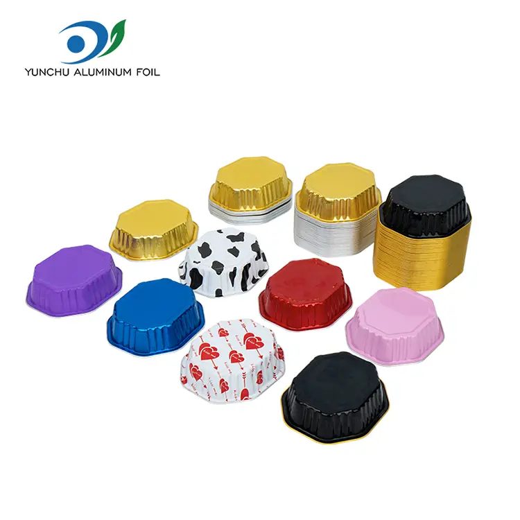 ప్రత్యేక ఆకారపు కేక్ కప్పు స్మూత్వాల్ అల్యూమినియం రేకు కంటైనర్లు