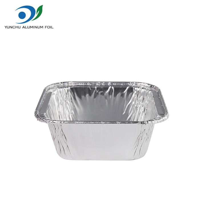 స్క్వేర్ ఎయిర్ ఫ్రైయర్ సిల్వర్ అల్యూమినియం రేకు కంటైనర్లు స్క్వేర్ ఎయిర్ ఫ్రైయర్ సిల్వర్ అల్యూమినియం రేకు కంటైనర్లు