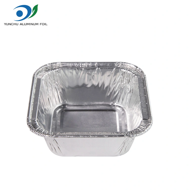 స్క్వేర్ ఎయిర్ ఫ్రైయర్ సిల్వర్ అల్యూమినియం రేకు కంటైనర్లు