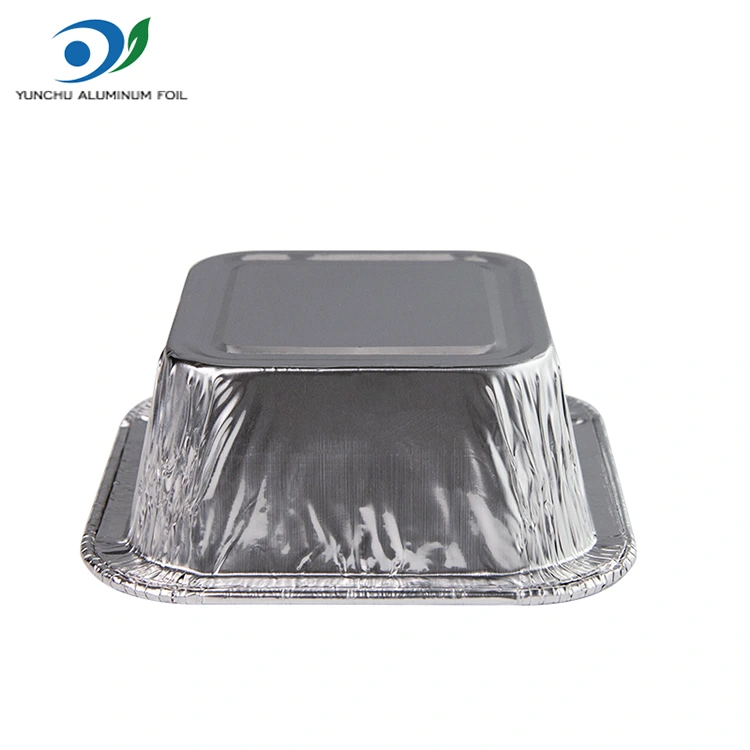 స్క్వేర్ ఎయిర్ ఫ్రైయర్ సిల్వర్ అల్యూమినియం రేకు కంటైనర్లు