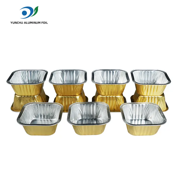 స్క్వేర్ బేకింగ్ కేకులు స్మూత్వాల్ అల్యూమినియం రేకు కంటైనర్లు