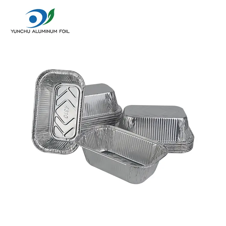 స్క్వేర్ కేక్ బేకింగ్ సిల్వర్ అల్యూమినియం రేకు కంటైనర్లు