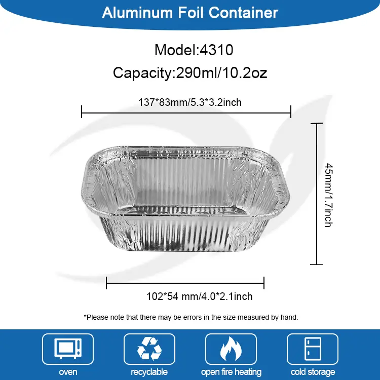 స్క్వేర్ కేక్ బేకింగ్ సిల్వర్ అల్యూమినియం రేకు కంటైనర్లు