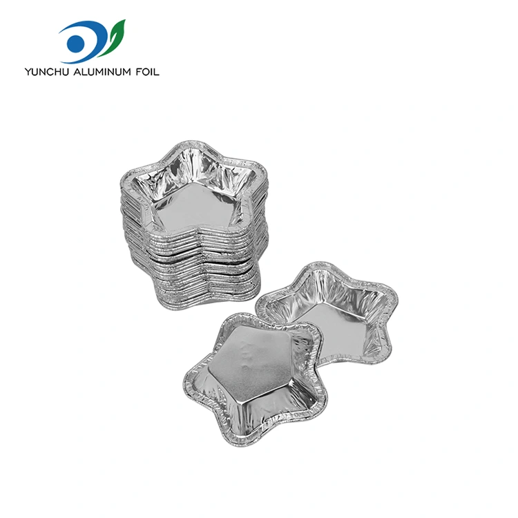 అల్యూమినియం ఫాయిల్ ఫుడ్ కంటైనర్ను బేకింగ్ చేయడానికి స్టార్-ఆకారపు అల్యూమినియం ఫాయిల్ టార్ట్ కప్పులు