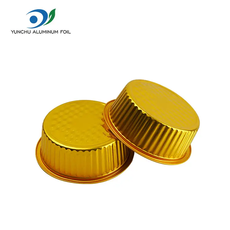 టేకావే చిన్న హాట్ పాట్ గోల్డెన్ రౌండ్ అల్యూమినియం రేకు కంటైనర్లు